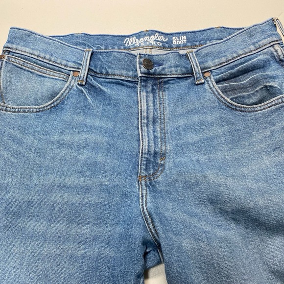 Wrangler Other - Wrangler Retro Jeans 36x32 Mens Slim Boot Medium Wash Faded Stretch